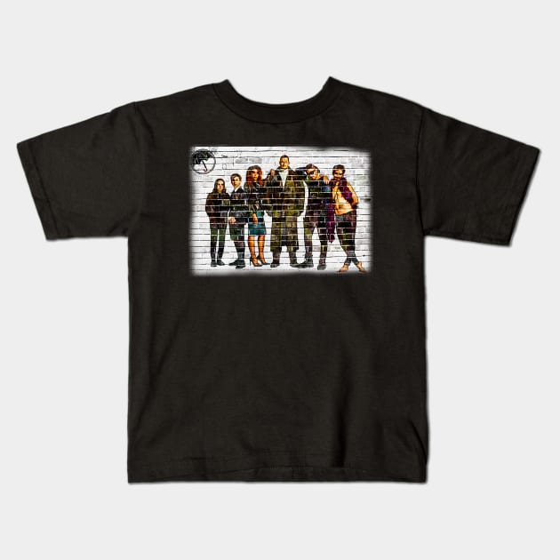 Umbrella Academy Graffiti Wall Kids T-Shirt by Bevatron